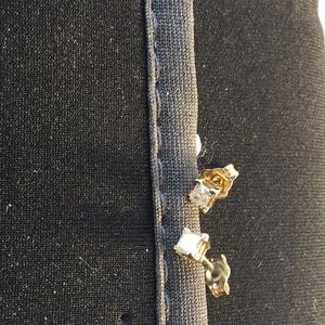 DIAMOND EARRINGS GOLD OVER SILVER 1/3 CTW